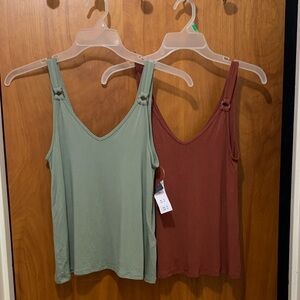 Abercrombie Soft and Drapey V Neck Tanks